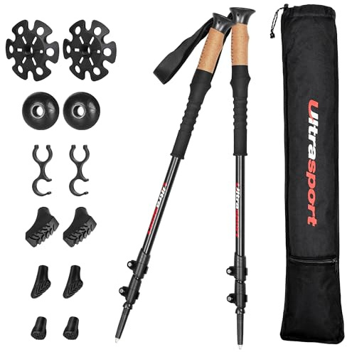 Ultrasport Teleskopiska Stavar för Nordic Walking för Dam och Herr I Ultralätta Trekkingstavar i Aluminium I Hopfällbara Vandringstavar I Bergsutrustning