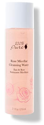 100% PURE Rose Micellar Cleansing Water, Hydrating Makeup Remover, Daily Skin Care for All Skin Types, Soothing Micellar Water, Natural Skin Care - 7.1 Fl Oz