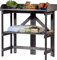 dobar® Klappbarer Pflanztisch | Gärtnertisch Massivholz | Faltbarer Umtopftisch mit Zinkplatte | Blumentisch für Garten/Terrasse/Balkon | 85 x 44 x 89 cm | Anthrazit