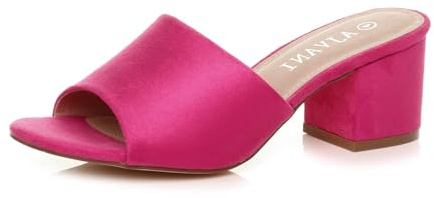 AJVANI low mid block heel casual party evening mules sandals size 7 40
