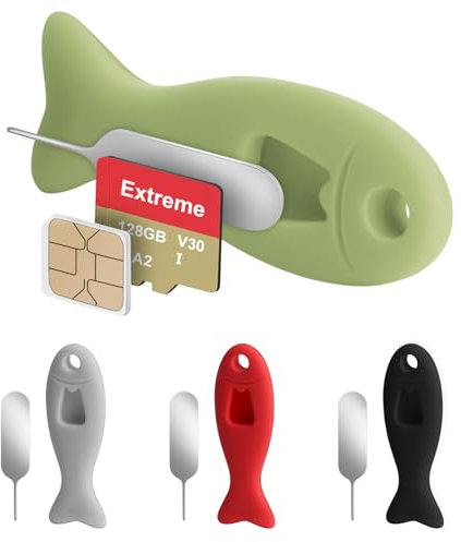 FIDWALL Lot de 4 Outils de Retrait de Carte SIM avec Stockage de Carte SIM intégré – Contient des Broches d'éjection, Un ouvre-Aiguille Compatible avec iPhone (Paquet de 4, Multicolore)