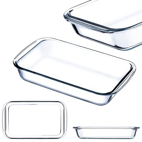 KADAX rechteckige Auflaufform 1L aus hitzebeständigem Glas, Spülmaschinenfeste Gasbackformen, Geschirr zum Braten, Glasauflaufform für Lasagne, Kuchen
