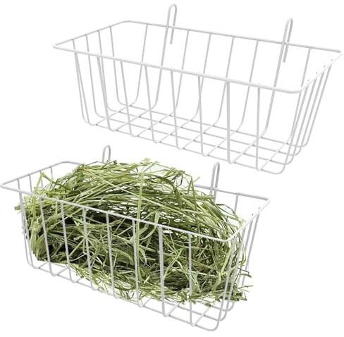 Huayeex 2Pièces Râtelier à Foin et Mangeoire pour Lapins