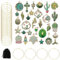 LEEQ Identificación para Copas de Vino - 31pcs marcadores de Bebidas para Copas de cóctel, champán, Regalos de Fiesta de Despedida de Soltera, Encantos de Copa de Vino de temática Verde