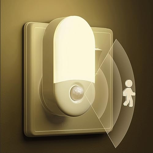 LOHAS-LED Motion Sensor Night Light Plug into Wall, 1 Pack, Motion Sensor Lights Indoor, Warm White 3000K, Plug in Night Light Movement Sensor Light Indoor for Bathroom Stairway Hallway Kids Elderly