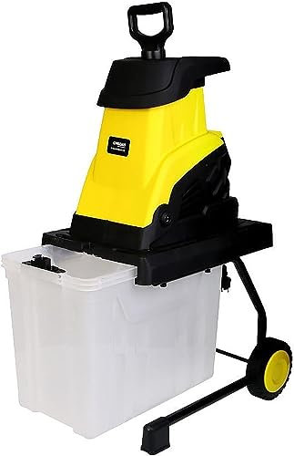 Garden Shredder 2500W, Crushing Shredder, 45L Collection Box Max.40mm Cutting Capacity, Garden Shredders and Chippers, 30M Power Line, for Lawn and Garden Use
