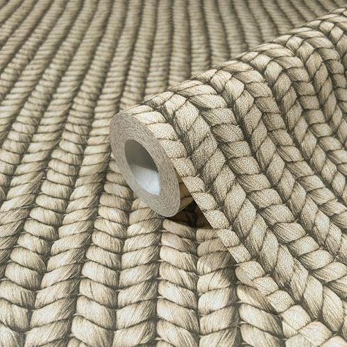 marburg Papier peint, aspect textile, aspect liège, papier peint intissé, naturel, pour salon, chambre à coucher, fabriqué en Allemagne, 10,05 x 0,53 m