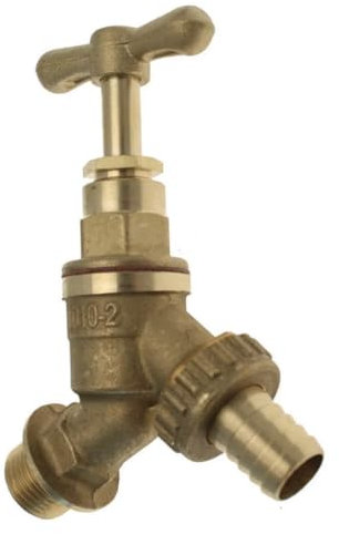 PlumbEZ WRAS 1/2 BSP Brass Garden Tap, BS1010 Compliant Outside Tap, Durable Cold or Hot Outdoor Tap Bib Tap for Garden Use