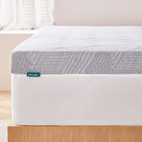 Bonnvia 10CM Memory Foam Firm Mattress Topper Kingsize Bed for Cooling Sleep & Pressure Relieving