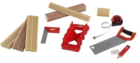 Little Tikes Creative Construction Measure & Cut Set with 5 Accessories, Pretend Play Construction Set, for Boys and Girls Ages 3+ Years
