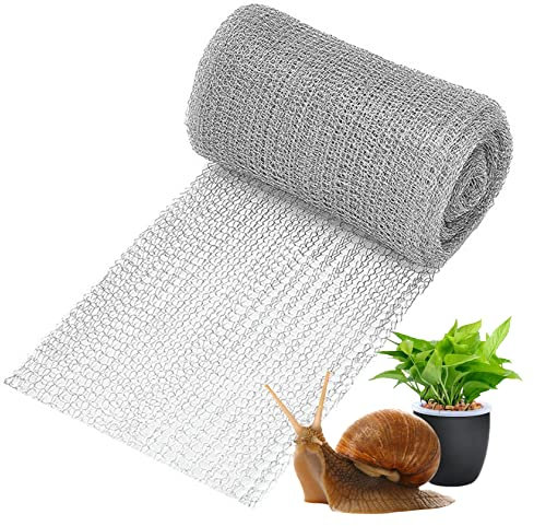 Metal Mesh Wire Mesh Roll Stainless Steel Wire Mesh Snail Fence 12.75cm*12m Rust-Resistant Slugs and Snails Mesh Plant Protection for Garden Raised Bed