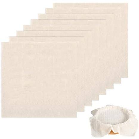 8 Pcs Etamine Alimentaire 50x50cm Tissu en Mousseline pour Cuisiner Filtres en Coton Tissu de Filtre Mousseline de Coton Réutilisables Lavables Passoire pour Filtrage Jus Lait Fruits Tofu