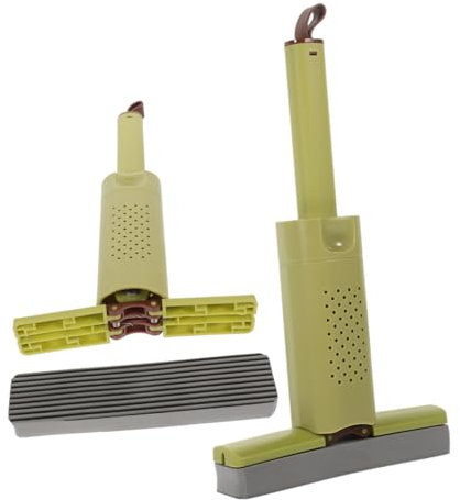 Baluue Trapeador De Mano Cubo Mini Fregona Lavable Húmedo y Seco para Oficinas