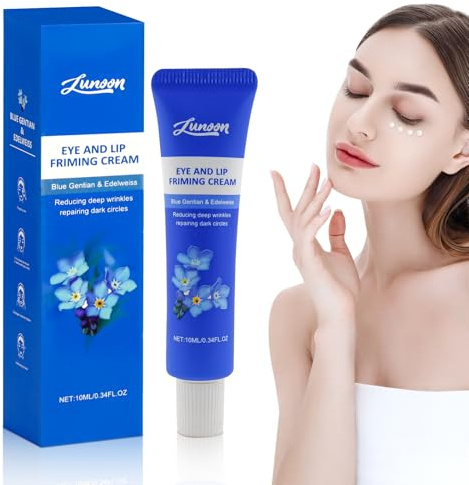Augencreme gegen Falten und Augenringe, Anti Aging Augencreme mit Blauer Enzian und Edelweiß, Straffende Augenpflege, Augencreme Gegen Tränensäcke, Gegen Falten, Schlupflider und Augenringe