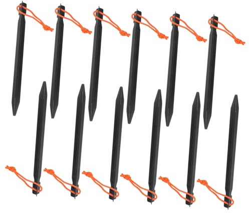 Holibanna 12 Pezzi a Punte Di Ancoraggio Paesaggistico Chiodi Per Di Fissaggio Del Baldacchino Posta Di Punte Metalliche Per Terreno Lega Di Alluminio Black