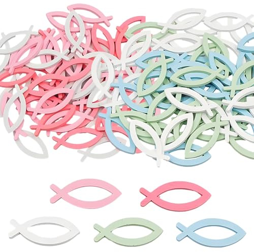 Yistoi Decoracion Marinera, Peces Madera Decoración, Decoración para Esparcir Peces para Bautizo, Decoración para la Comunión y la Confirmación. Adecuada Tanto Para Niños como para Niñas