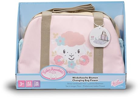 Baby Annabell Bolsa cambiadora – Accesorio para muñeca incluye cambiador, botella de loción y pañal – Embalaje 100% libre de plástico – Se adapta a cualquier muñeca de 36 cm y 43 cm – Adecuado para