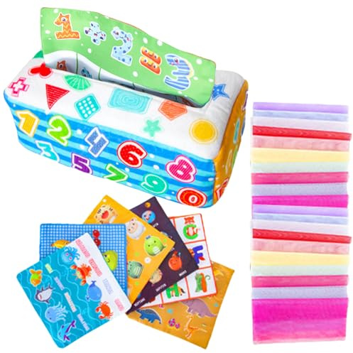 Scatola Giocattolo, Scialli Colorati giocolieri, Sciarpe morbide e Coperte scoppiettanti per Bambini, Sviluppo educativo e sensoriale, Regalo per Bambini
