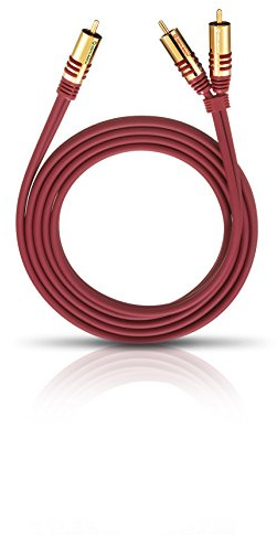 Oehlbach NF Y-Sub 800 - Y-Cinch Subwoofer-Kabel - 2X Cinch/1x Cinch - Flexibles Kabel mit effizienter Schirmung - 8 m - rot