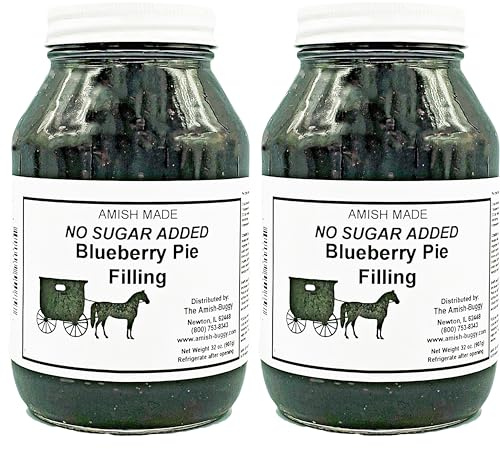 Amish Pie Filling - TWO 32 Oz Jars (Blueberry NSA)