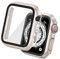 Tuocal 2 Stück Hard Hülle Kompatibel mit Apple Watch Series 9 Series 8 Series 7 41mm HD PC Vollständige Abdeckung Schutz mit Schutzfolie Cover Case Glas Schutzhülle für iWatch 41mm, Sternenlicht