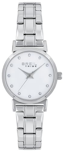 Breil Uhr Damen Bella Ziffernblatt Weiss Bewegung NUR Zeit Quartz e Bracelet Stahl Silber EW0612