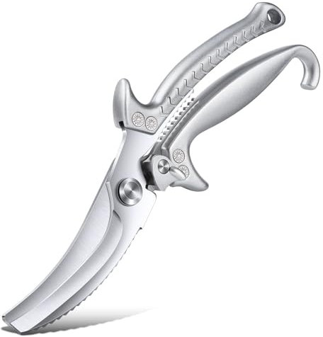 Dream Reach Geflügelschere,Silberne Knochenschere mit Geschenbox,Multifunktionale Küchenschere zum - Edelstahl Hähnchenschere für Huhn,Fleisch,Fisch,Gemüse