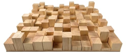 Wooden Acoustic Diffuser «SKYLINE» - 50x50 cm (19.7x19.7 Inches) | 2D QRD | Wood Wall Art Panel | (Thickness 75mm (2,95''), Skyline)