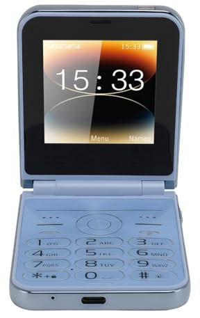 Dpofirs Cellulare a Conchiglia 2G, Telefono con Tasti Grandi per Anziani, Schermo 2,6 Pollici, Batteria 1400 MAh, 4 Schede SIM, Torcia LED, Fotocamera, Blu