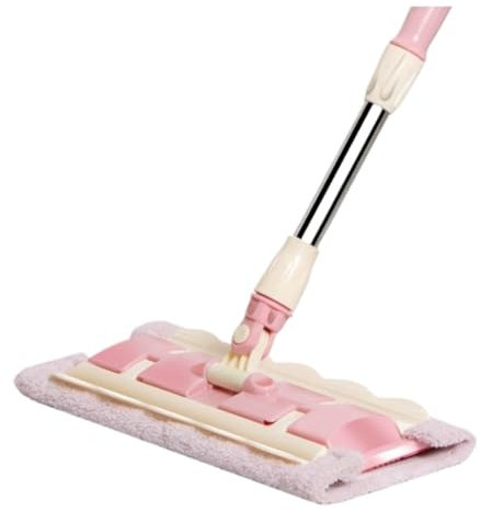 TOTIKI Bodenwischer Wischmopp Professioneller Wischmopp Für Hartholz-, Laminat- Und Fliesenböden Mit Teleskopstiel Aus Edelstahl Reinigungswerkzeuge(Pink)