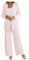 JIAJUPA Costume de mariage pour femme, grande taille, pour mère de la mariée/marié avec veste, violet, rose poudré, 50
