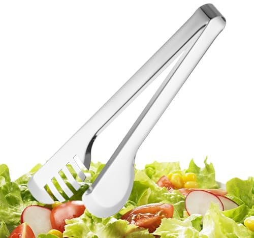 Tonetas de cocción de metal: pinzas de cocina de acero inoxidable, herramienta de parrilla resistente al calor | Gadgets de cocción multifuncional con agarre suave, pinzas de manejo largo portátiles p