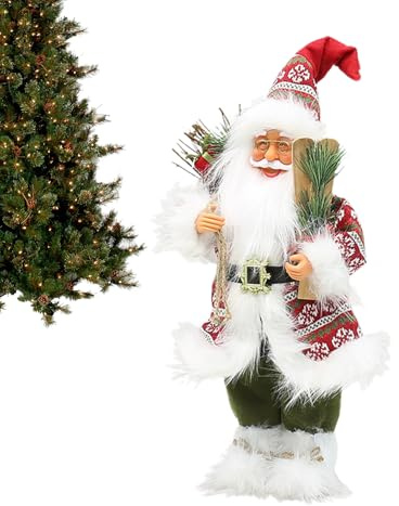 Jultomtedekoration – juldekoration med jultomtefigur – julbordsdekoration centrum – för fönsterbräda, spiselkrans, matbord, bokhylla, inomhus och utomhus, fester och