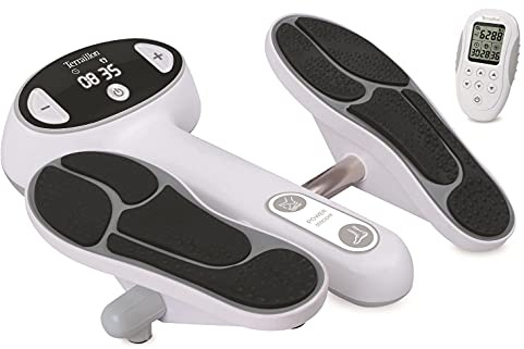 Terraillon Power Stepper Appareil EMS/TENS, Électrothérapie pour Jambes et Corps, Apaisement des Douleurs et Amélioration de la Circulation Sanguine, 2 Électrodes Adhésives, Télécommande Sans Fil