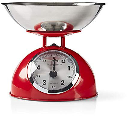 NEDIS Küchenwaage Retro Ana Logo Metall Rot, KASC110RD