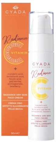 GYADA COSMETICS, Radiance Dry Skin Face Cream, Gesichtscreme zum Aufhellen trockener Haut, antioxidativ und feuchtigkeitsspendend, gegen Alters- und Expressionszeichen, Vitamin C-Basis, 50 ml