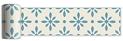 Hiseng Adhesivos Decorativos para Azulejos Pegatinas para Baldosas del Baño/Cocina Estilo Geométrico Resistente al Agua Pegatina de Pared (Crema Azul,20x300cm)