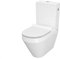 VBChome WC Toilette Stand Spülrandlos Keramik Komplett Set mit Spülkasten Funktion für Waagerechten Abgang WC-Sitz Slim aus Duroplast mit Absenkautomatik Abnehmbar Deckel Waagerecht Ablauf