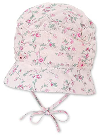 Sterntaler Baby Mädchen Hut Baby Hut Blumen - Baby Hut, Kopfbedeckung Baby Sommer, Sommerhut Baby - aus Baumwolle - rosa, 51