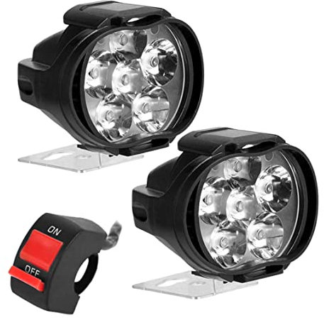 Farto De Motocicleta Universal 6 Led Spotls Luces De Niebla Frontal Auxiliar Con Interruptor 2 Por Ciento, Faros De Motocicleta Led, Luces Antiniebla De Conducción De Motos, Fomentos De Moto Led