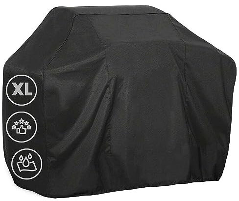 ZENO Barbecue Cover | Premium Grill Cover BBQ Cover | Waterproof Barbecue Cover Outdoor | Heavy Duty & Rip Proof BBQ Shelter for All Barbecues | Black | X-Large (139 x 83 x 200 CM)