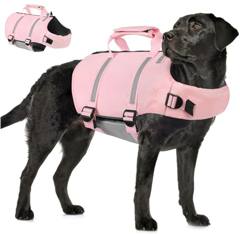 AOFITEE Dog Life Jacket High Buoyancy Large Dog Life Vest for Swimming XL