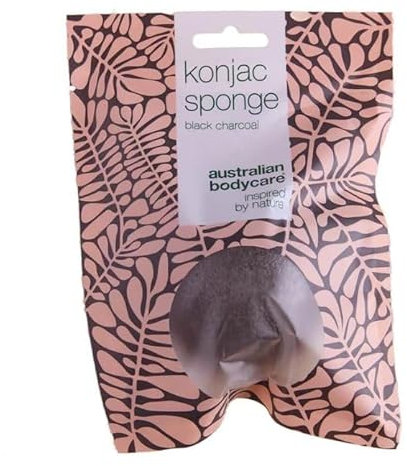 Natural Konjac Facial Sponge - for Gentle Face Cleansing and Exfoliation Against Impure Skin - with Activated Charcoal – Australian Bodycare