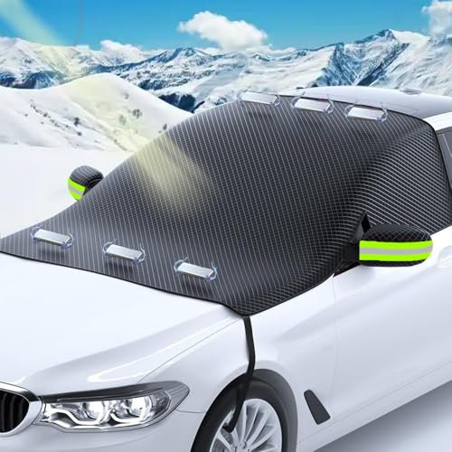 Copertura Parabrezza Auto,Telo Parabrezza Antighiaccio con 6 Magneti,Ripiegabile Protezione Copri Parabrezza,Inverno Telo Parabrezza Antigelo,Per La Maggior Parte dei Veicoli per Anti-Neve Anti-Gelo