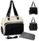 Fexkean Baby Wickelrucksäcke Umhängetasche Wickeltasche Rucksack mit Wickelunterlage,Große Reisewindeltasche für Mama und Papa,Multifunktions Handtasche Babytasche Bote(Black&Beige)