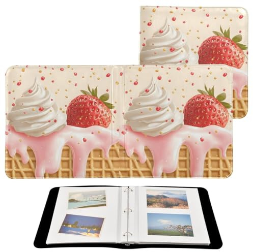 JUMBEAR Álbum de fotos grande autoadhesivo con 20 páginas, álbum de recortes para boda, familia, bebé, vacaciones, helado delicioso