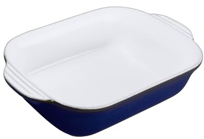 Denby - Imperial Blue Stoneware Small Oven Dish - 21.5cm Rectangular Oven Proof 710ml Capacity Ceramic Dish For Cooking, Baking, Serving - Oven & Dishwasher Safe For Lasagne, Casseroles - Hand Crafted
