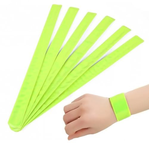KLINNA 6 bandas reflectantes en color verde | Cinta reflectante para pantalones de bicicleta como protección para pantalones | fuertes reflectores para seguridad para corredores, ciclistas y niños
