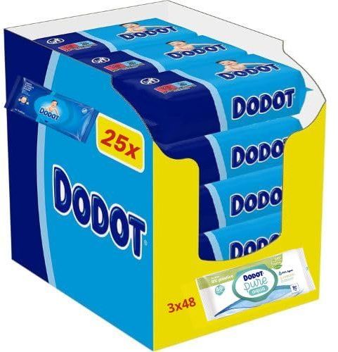 Dodot Toallitas Húmedas Azul Megapack Ahorro 25×64 + Regalo 3×48 Toallitas Dodot Aqua Pure | Limpieza suave y eficaz para la piel del bebé