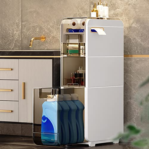 Armadietto da bagno sottile per piccoli spazi, con 3 cassetti, ideale per articoli da toeletta camper, camera da letto e porta carta igienica